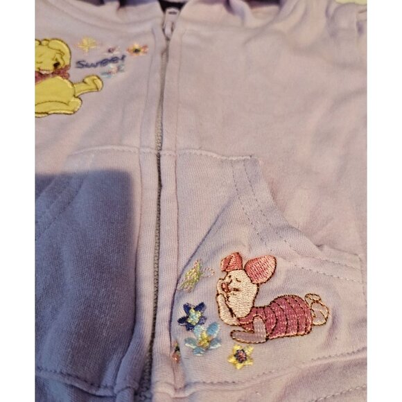 Disney Baby Purple Jacket 0-3M Winnie the Pooh Piglet Sweet Embroidered Preowned - Picture 3 of 7